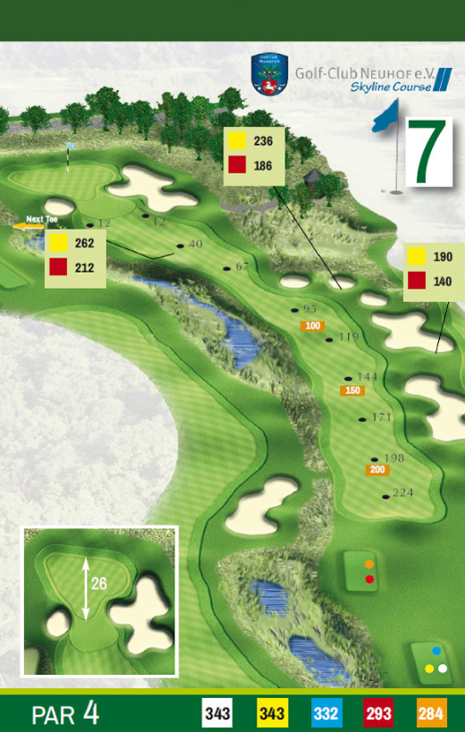 golfclubneuhof golfanlage platzuebersicht skyline course loch 7