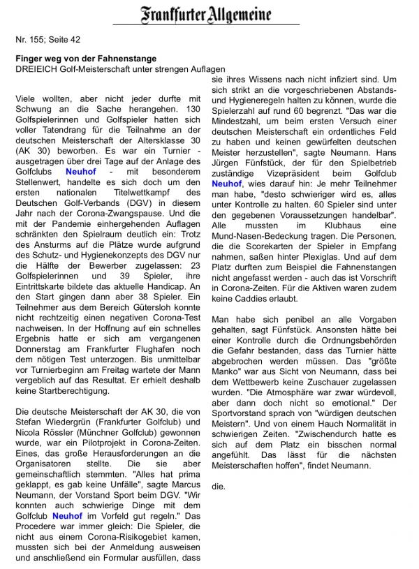 FAZ 7.7.2020 AK 30 DM